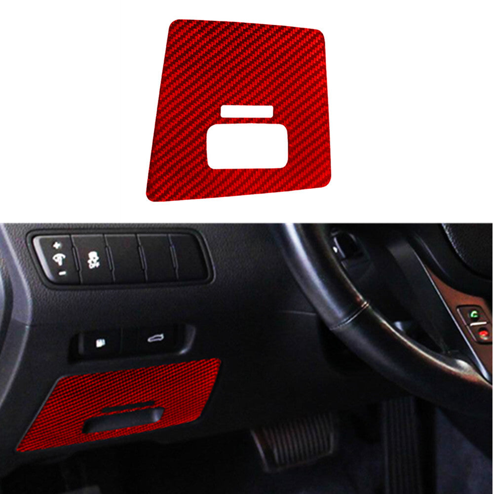 Red Carbon Fiber Fuse Box Sticker Frame Cover Trim for Kia Cadenza 2014-2016