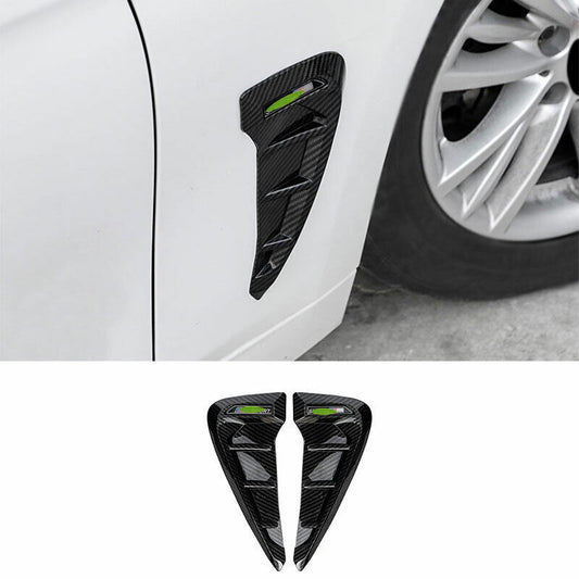 for BMW X1 F48 16-22 Carbon Fiber ABS Front Body Side Vent Fender Cover Trim 2P