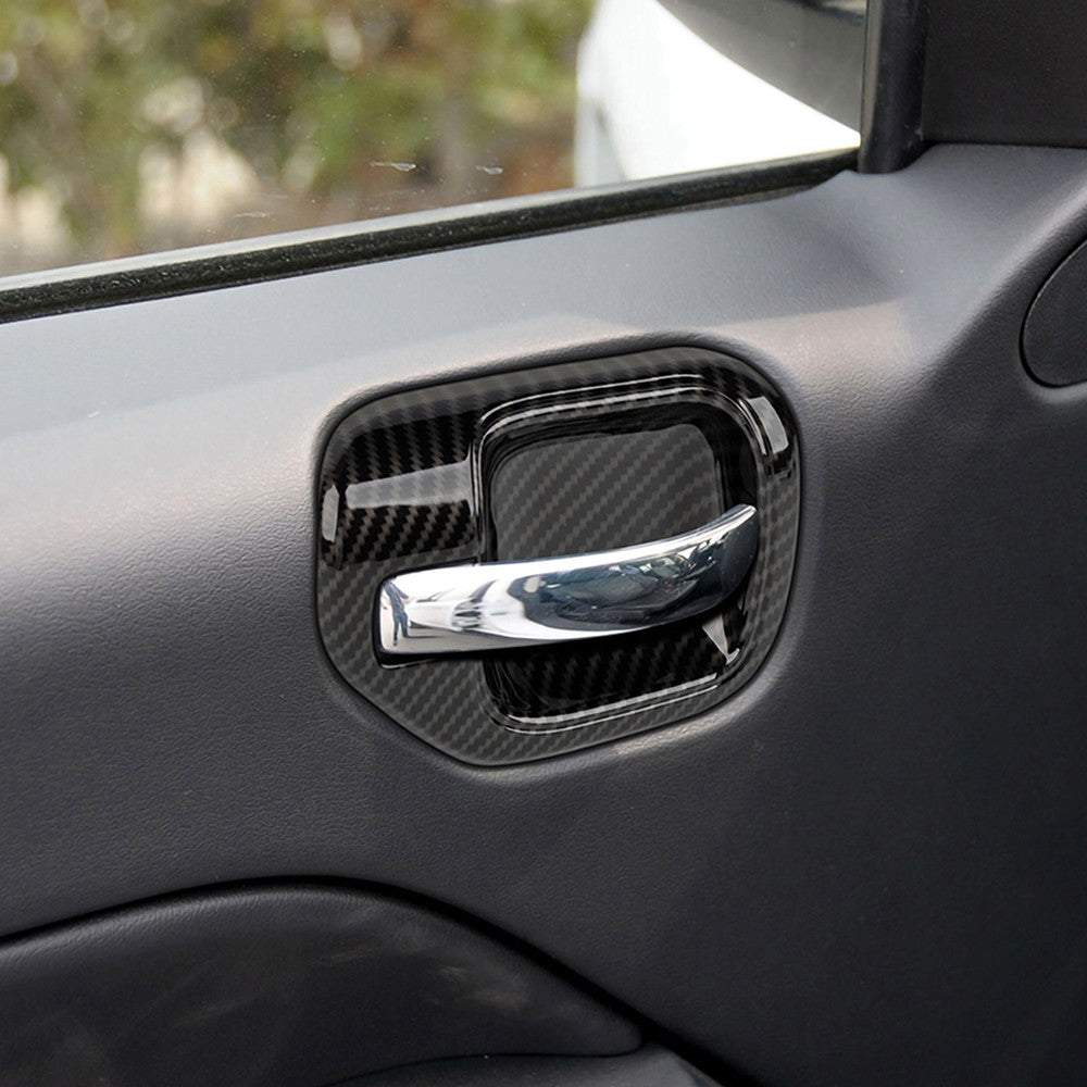 Carbon Fiber Inner Door Bowl Handle Shell Cover Trim for Jeep Compass 2010-2016