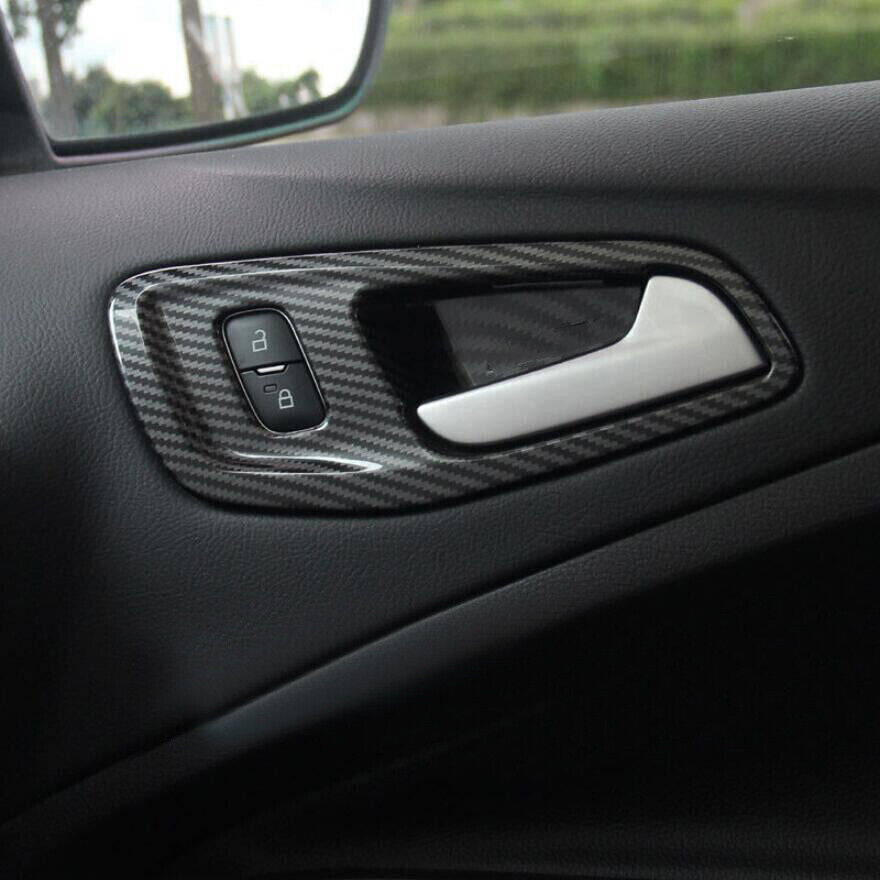 for Ford Escape Kuga 2013-2019 Carbon Fiber Inner Door Handle Bowl Cover Trims