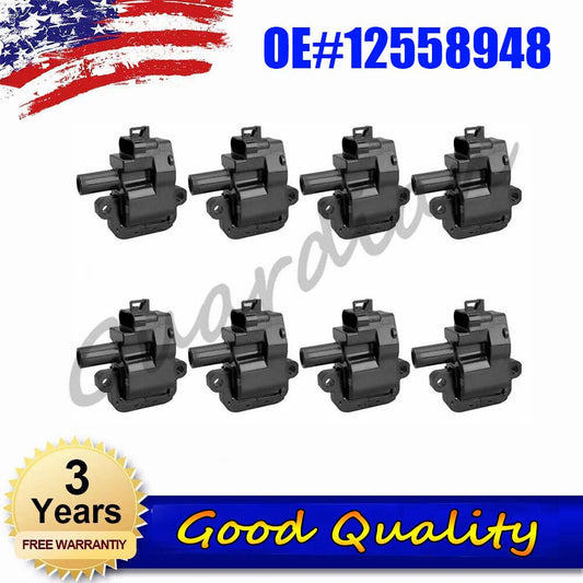 8x Ignition Coil 12558948 for Pontiac Firebird for GMC for Yukon for Sierra 3500 for Chevrolet