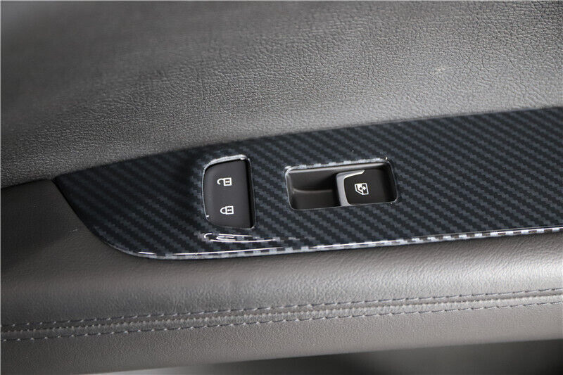 Glass Window Lifting Lock Panel Trim Fit for Cadillac CT6 2016-2020 Carbon Fiber
