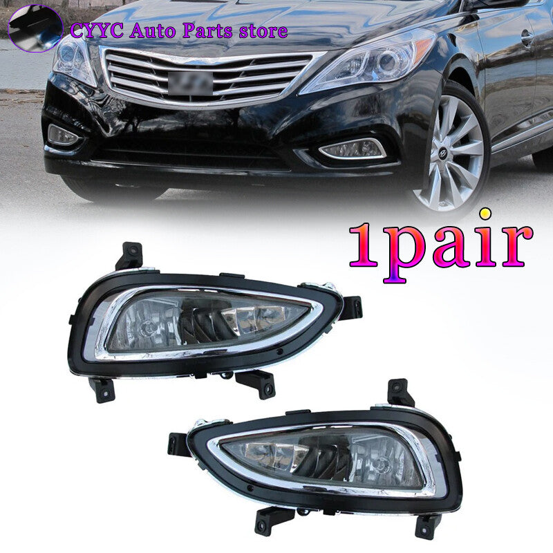 2Pcs Front Bumper Fog Lamp Daytime Running Light for Hyundai Azera 2011-2014