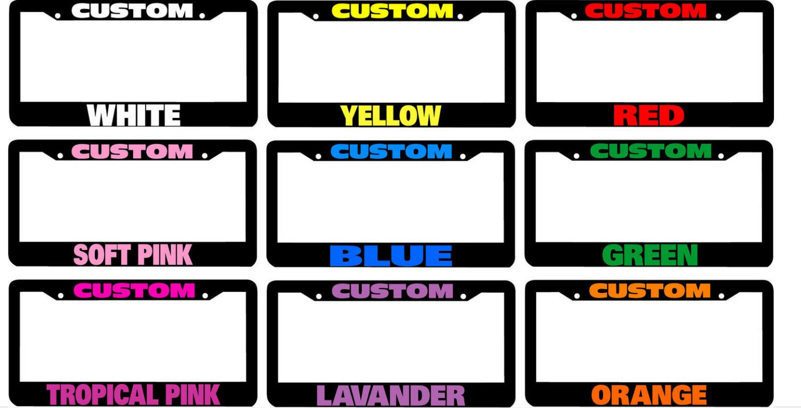 1 piece car license plate frame cover rear boot, 1 custom color for Dodge