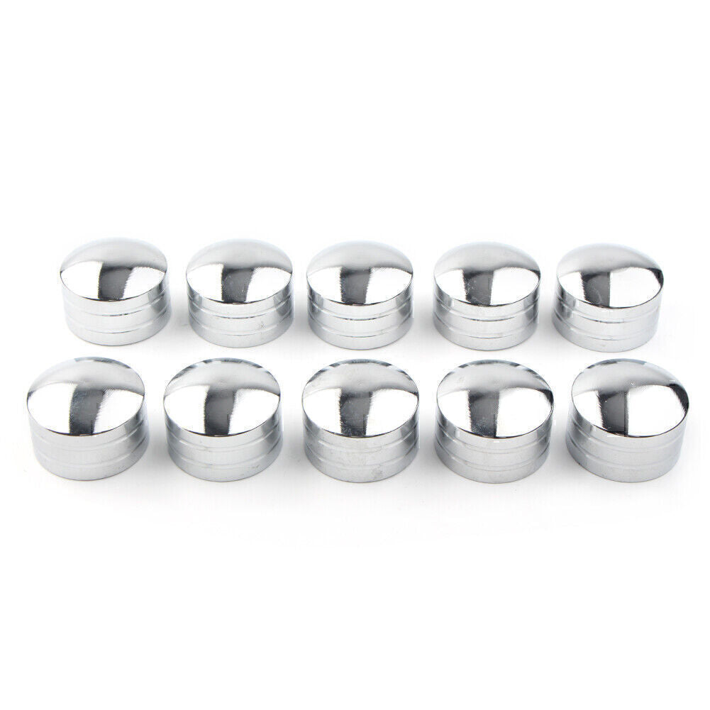 10X Chrome Inner 11mm Schrauben Hex Drive Bolt Topper Caps Cover Fit for Harley