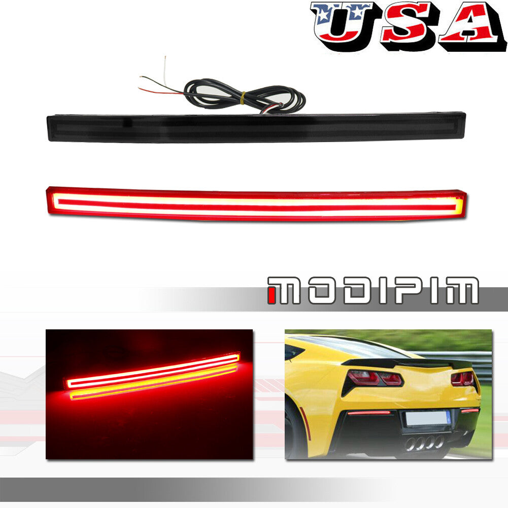 Smoked bumper reflector lights with red LED taillights for Chevrolet for Corvette C7 2014-2019