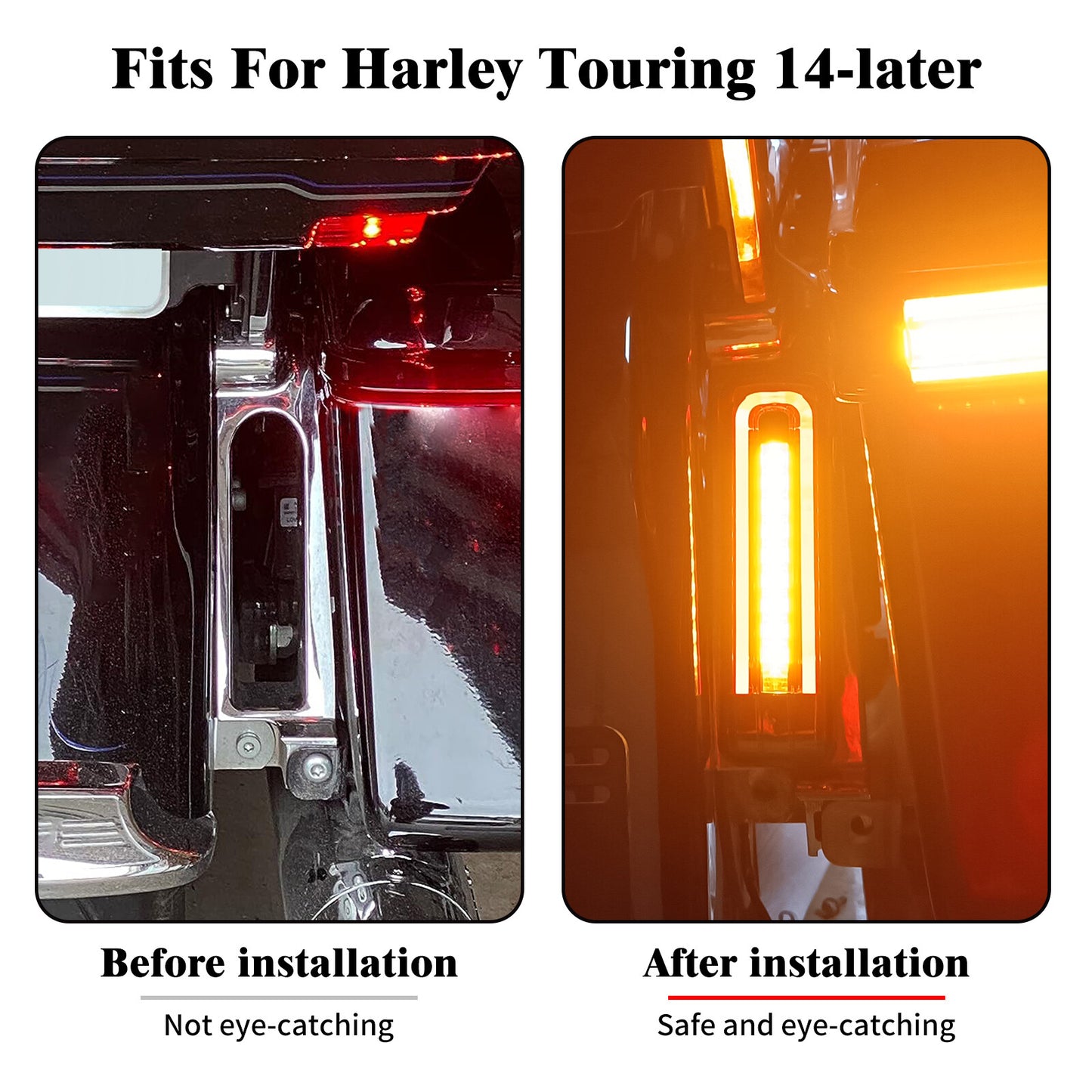Somke LED Inserts Saddlebag Support Light for Harley Electra Road Glide 14-2024