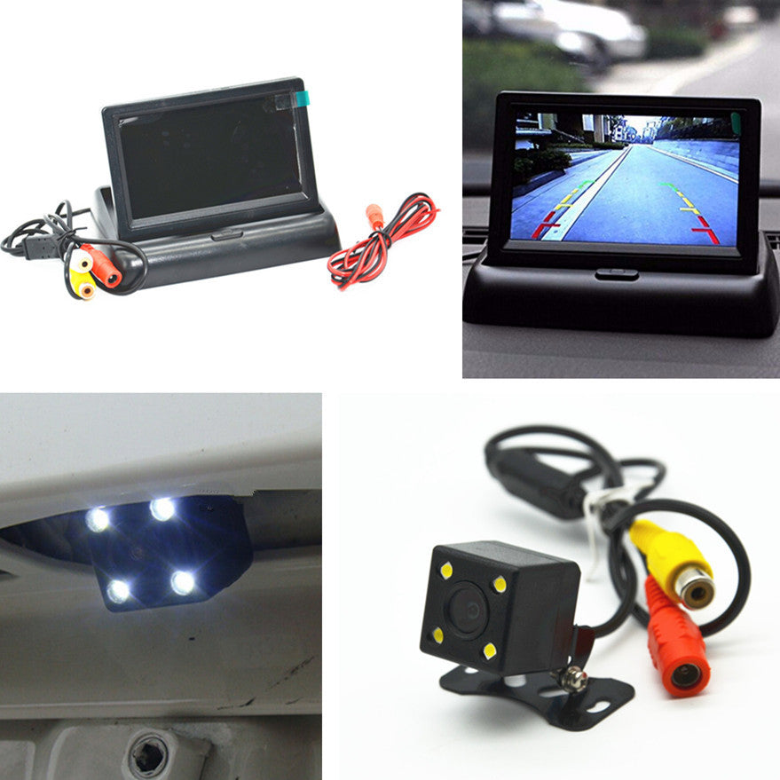 Car 4.3 LCD Rear View Monitor Night USE Reverse Image Waterproof LED Camera