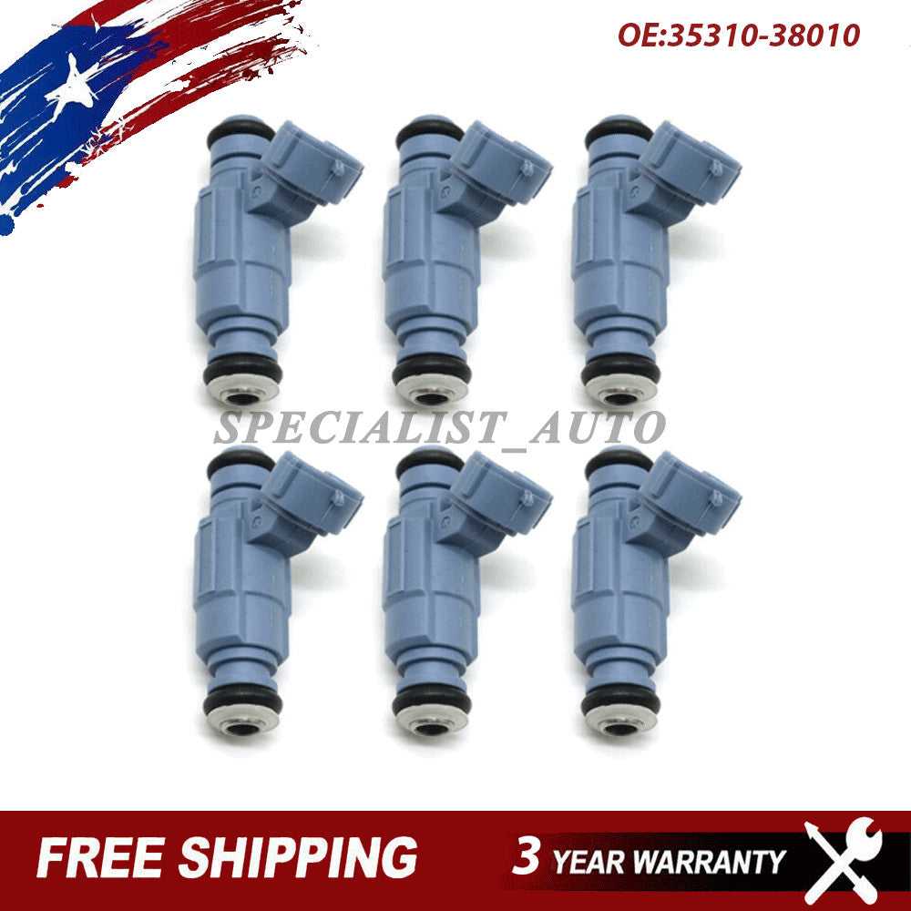 6PCS Fuel Injectors 35310-38010 for Kia Optima 2.4L 2002-2004/2005/2006