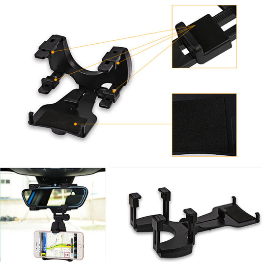 1Pcs Car Auto Rear View Mirror Mount Cell Phone Holder Bracket Adjustable Stand