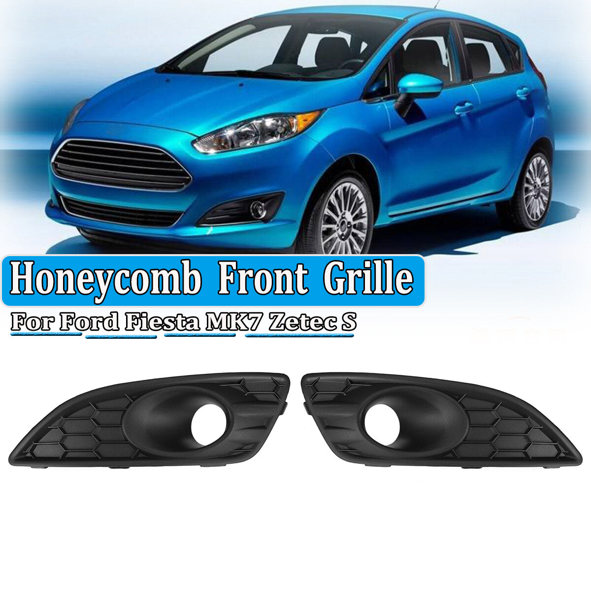 2x Front Fog Light Lamp Grille Cover Trim for 2014-2016 for Ford Fiesta Left Right