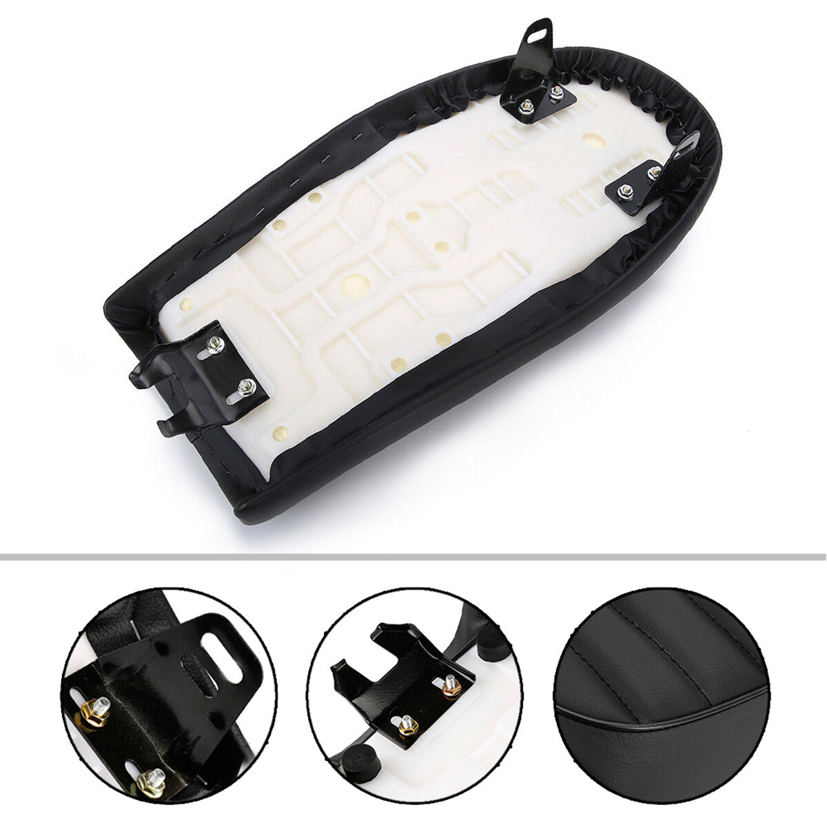 Motorcycle for Seat Flat Brat Hump Saddle PU for Yamaha for Honda Cafe Racer CB for Suzuki