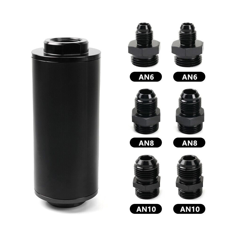 Universal High Flow 100 Micron Inline Fuel Filter Cleanable 6AN 8AN 10AN 50mm