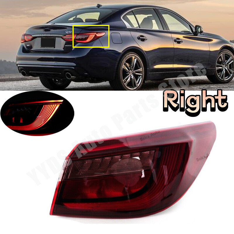 for Infiniti Q50 Q50L 2018-2021 LED Outer Tail Light Assembly Brake Light Right