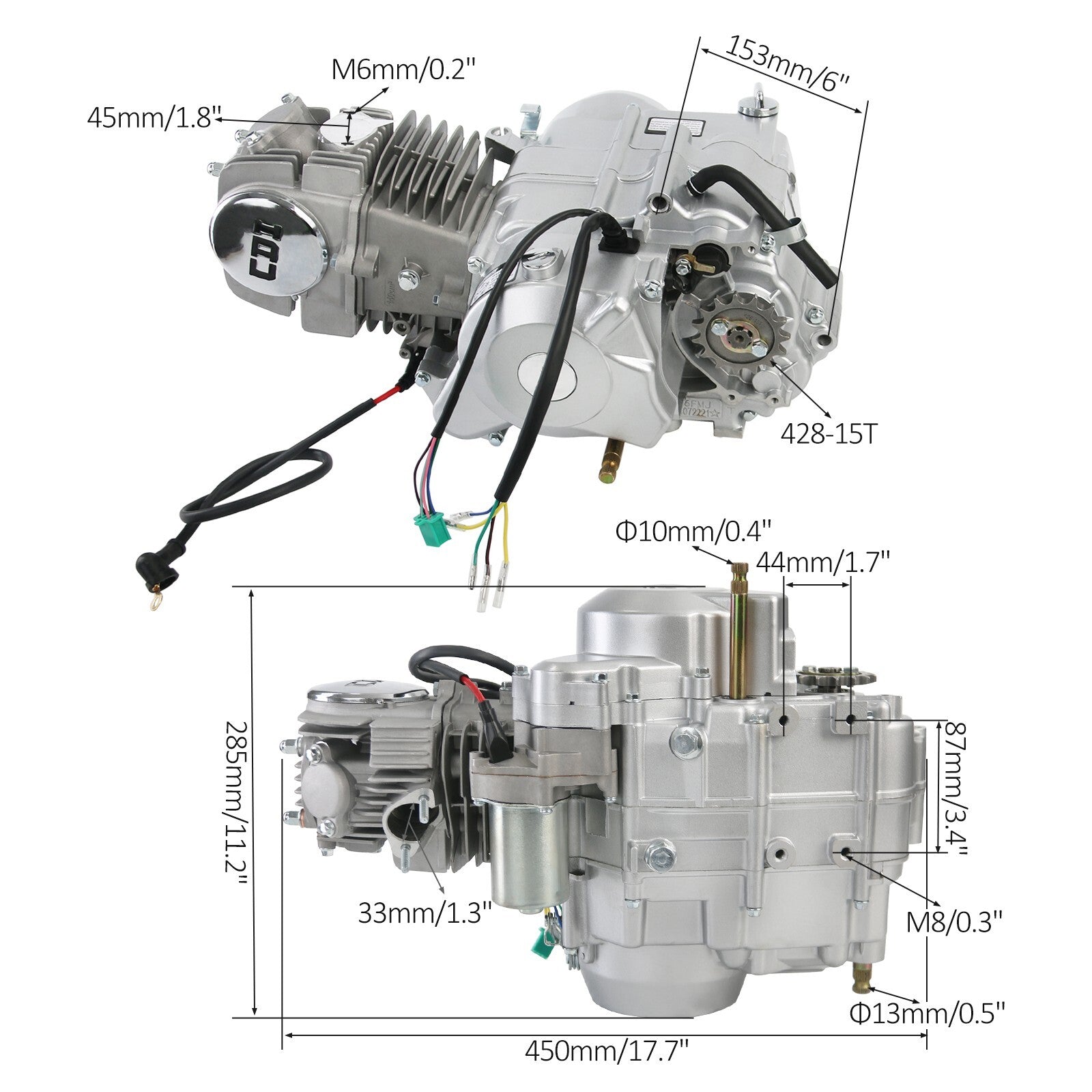 Racing 140cc engine motor kit with electric start for Dirt Pit bikes Z50, QR50, CT70, and 110