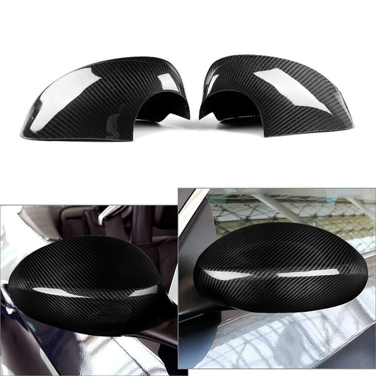 Real Carbon Fiber Add-On Side Mirror Cover Caps Fit 2007-09 for BMW E92 E93
