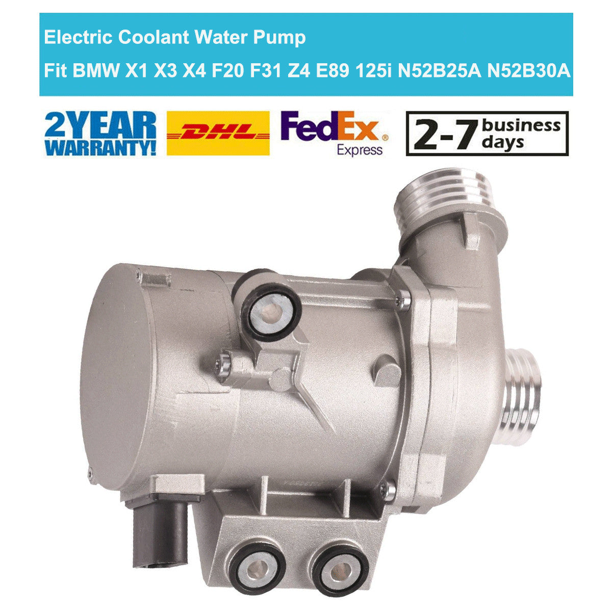 Electric Coolant Water Pump for BMW X1 X3 F20 F31 Z4 E89 125i 525i 530i xDrive