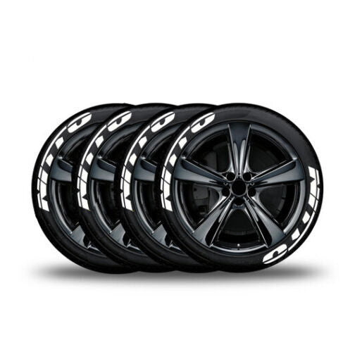 NITTO Permanent Tire Engraving Stickers 1.38 inch - 15 inch - 24 inch Premium Decals 8-Piece Set