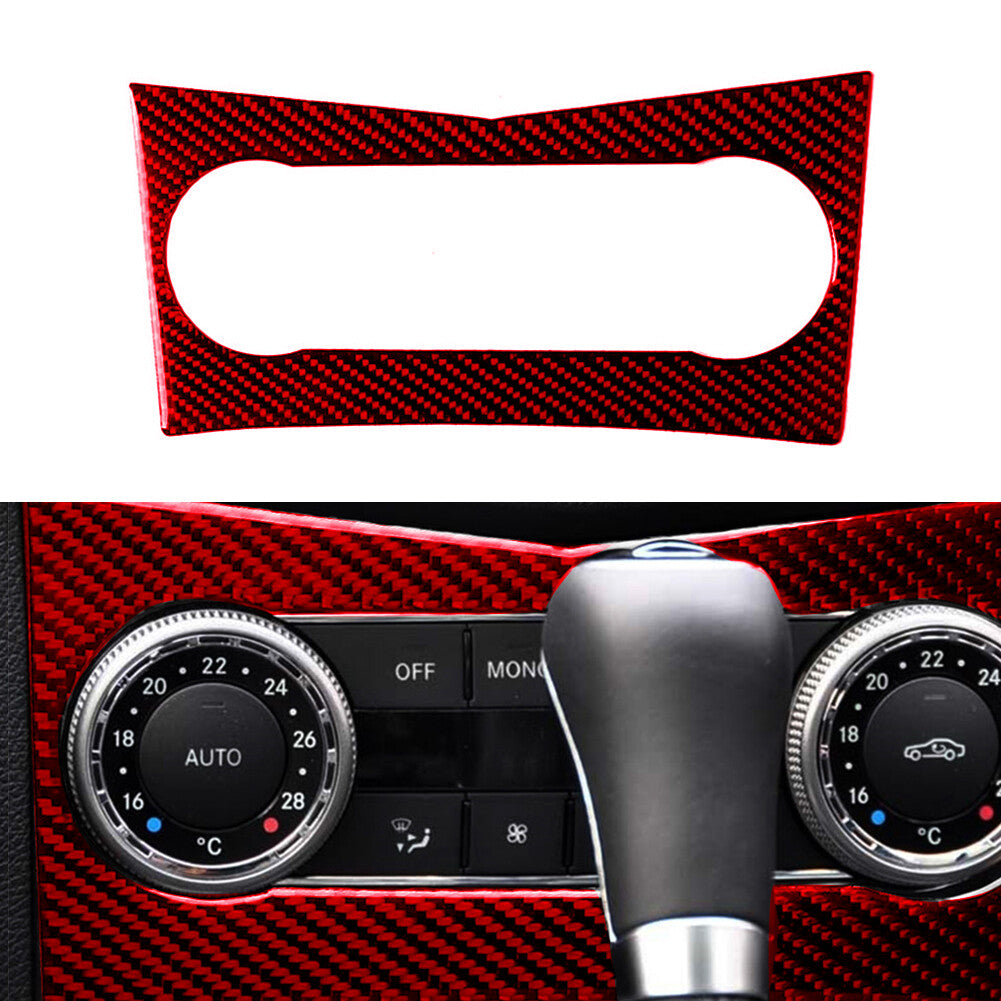 Red Carbon Fiber Air Conditioning Control Trim for Mercedes-Benz W204 2007-2010