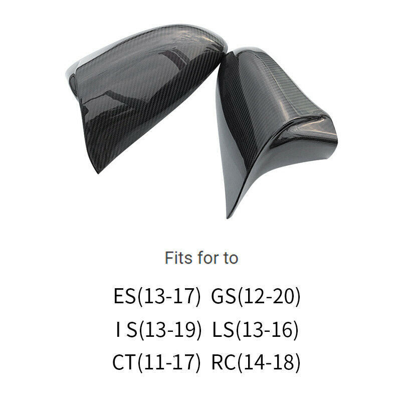 for Lexus IS for ES RC CT LS GS Dry Carbon Fiber Ox Horn Rearview Mirror Cover Trim