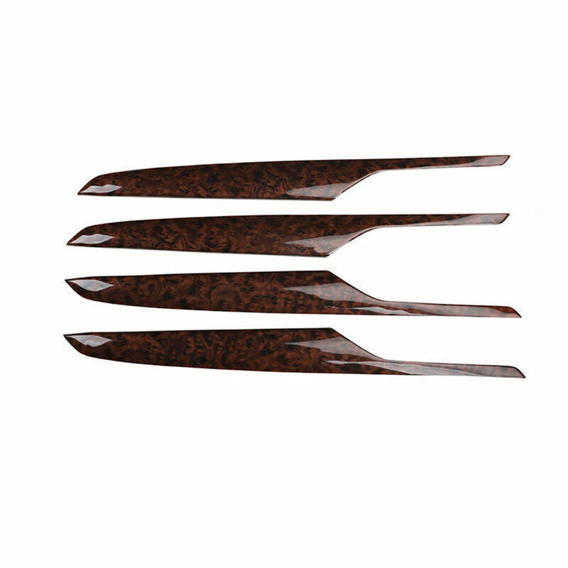 Fit for BMW X1 F48 2016-22 Brown Wood Grain Inner Door Strip Panel Decor Trim 4P