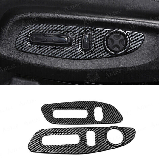 for Honda CR-V 2023-2024 Carbon Fiber for Seat Adjustment switch Panel Cover Trim 2x