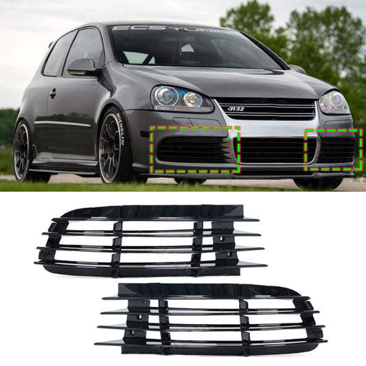One pair of front fog lights and grille for Volkswagen for Golf 5 MK5 R32 (2005, 2006, 2007-2009 models).
