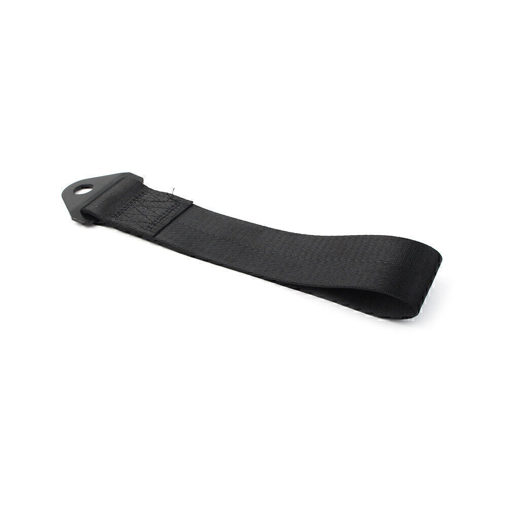 Black Racing Tow Towing Strap Belts Rope Rally Hook Universal Rear/Front Bumper