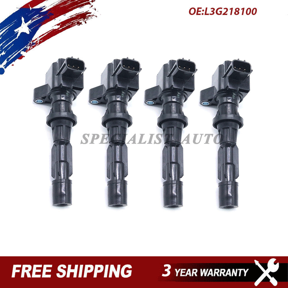 Set of 4 Ignition Coil Pack for Mazda 6 L4 2.3L 2.5L 2006-2013 UF540 L3G218100A