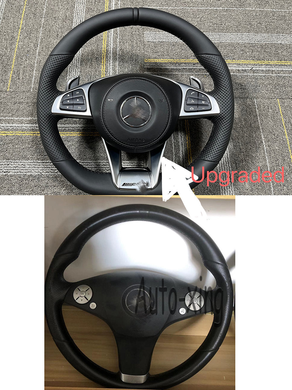 Full leather Steering Wheel for Mercedes-Benz AMG W204 W205 C300 G63 Old to New