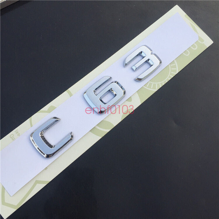 C63 + AMG + 6.3 Side stickers Letters Trunk Embl Badge Sticker for AMG
