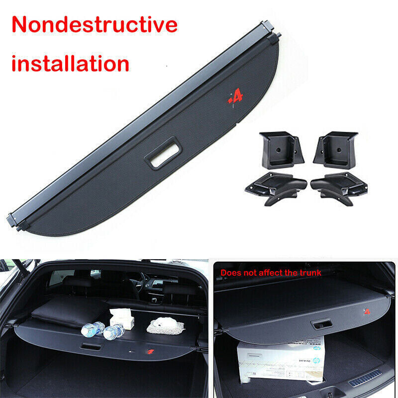 for Cadillac XT4 2019-22 Black Rear Trunk Cargo Luggage Security Shield Shade 1x