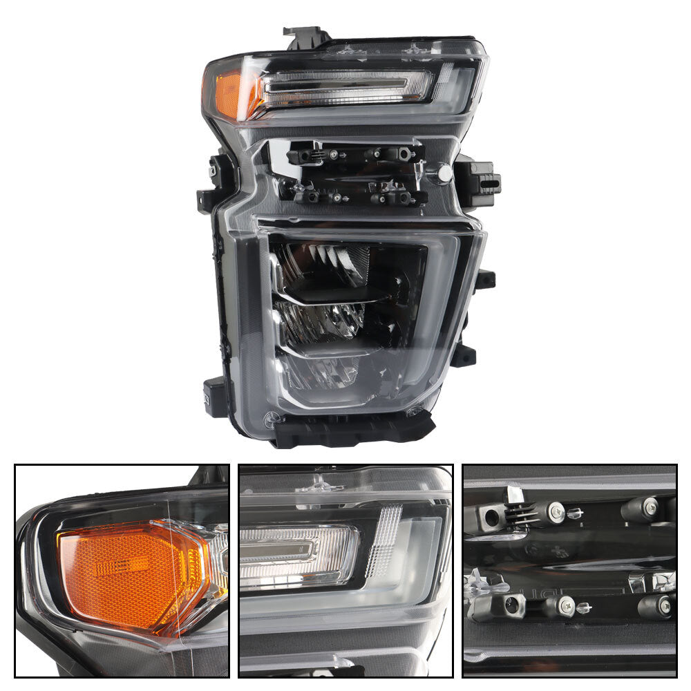 LH+RH Side For 2020-2023 for Chevy Silverado 2500HD 3500HD Headlights LED Clear Lens