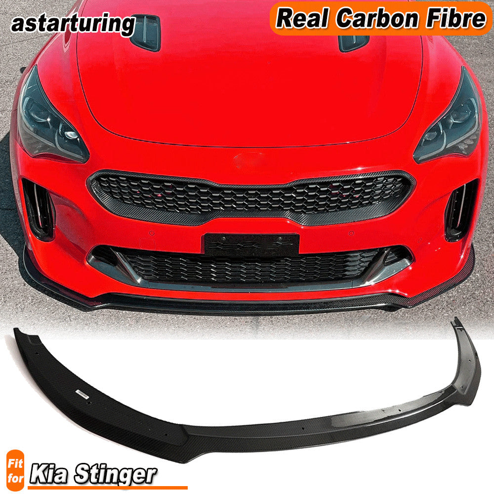 Fit for Kia Stinger K8 2018-2023 REAL Carbon Fiber Front Bumper Lip Chin Spoiler