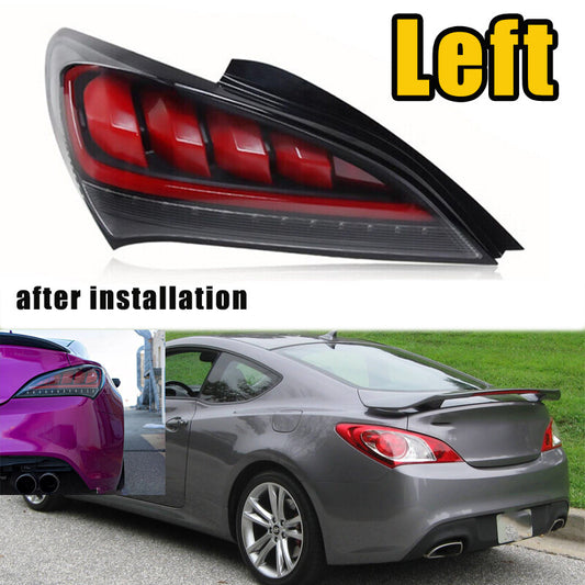 Left for Hyundai for Genesis Coupe 2010-2016 LED Tail Light Shiny Black Sequential