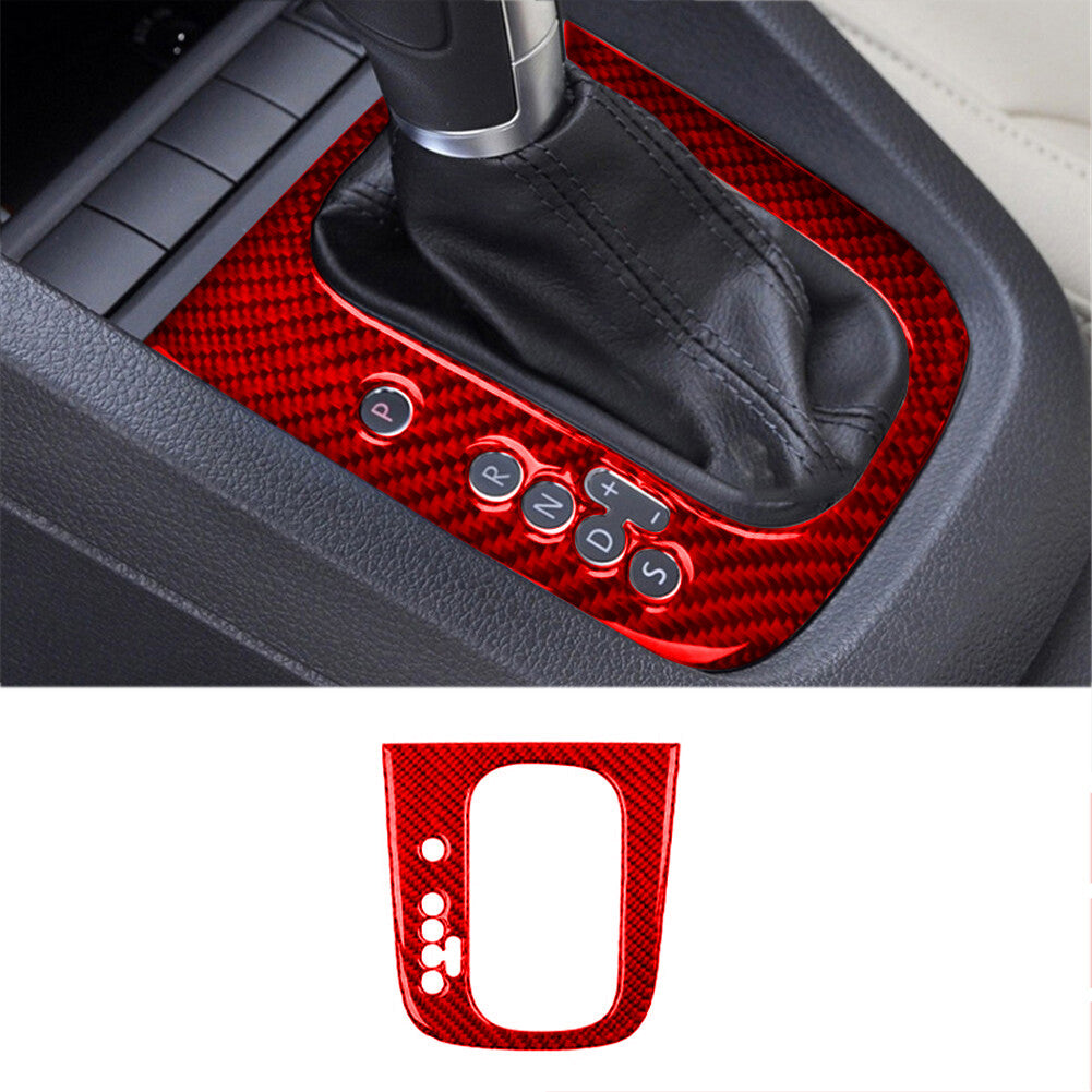 Red Carbon Fiber Automatic Gear Shift Trim for Volkswagen for Jetta Sedan 2011-2014