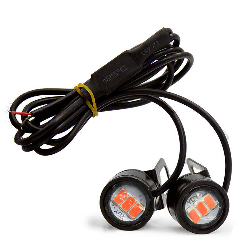 2x Motorcycle Headlight Flash Driving Hawkeye Lamp Mirror White Fog Red Flashing