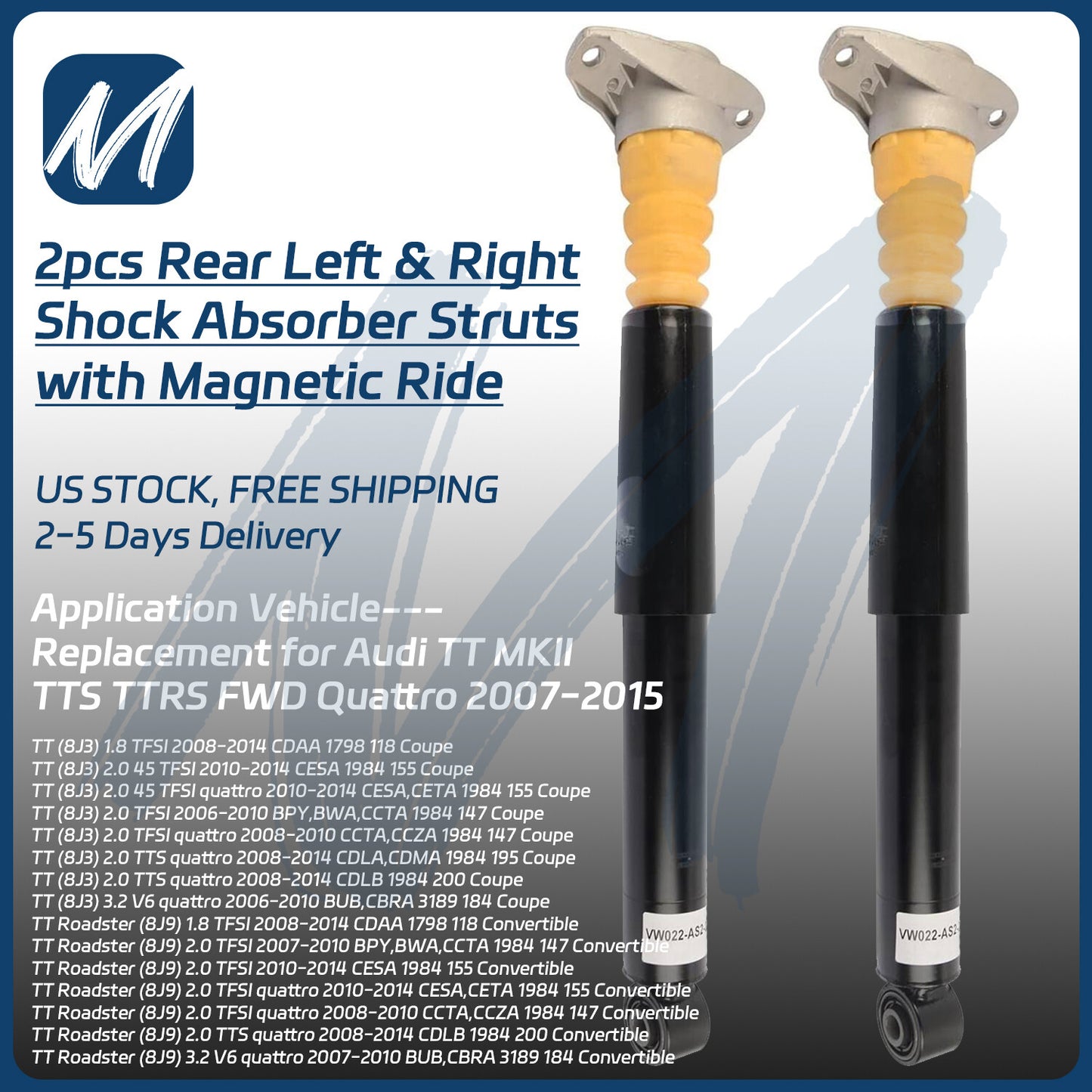 4-piece front and rear shock absorber struts by Assys Magneride for GMC for Sierra 1500 Denali (2015-18)