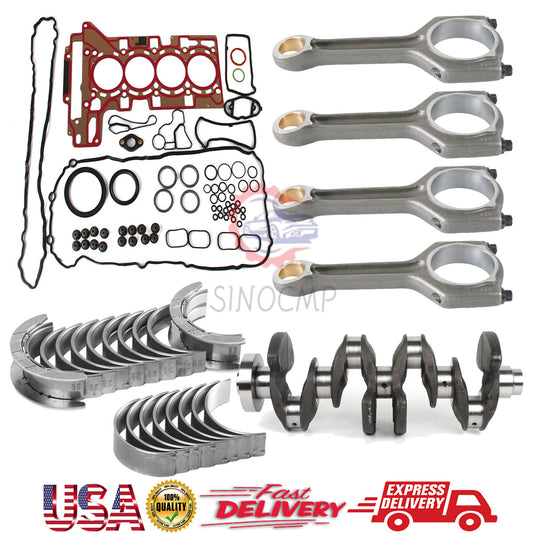 Crankshaft 11217640165 w/ Head Gasket Set Connecting Rod Bearing Set for BMW US