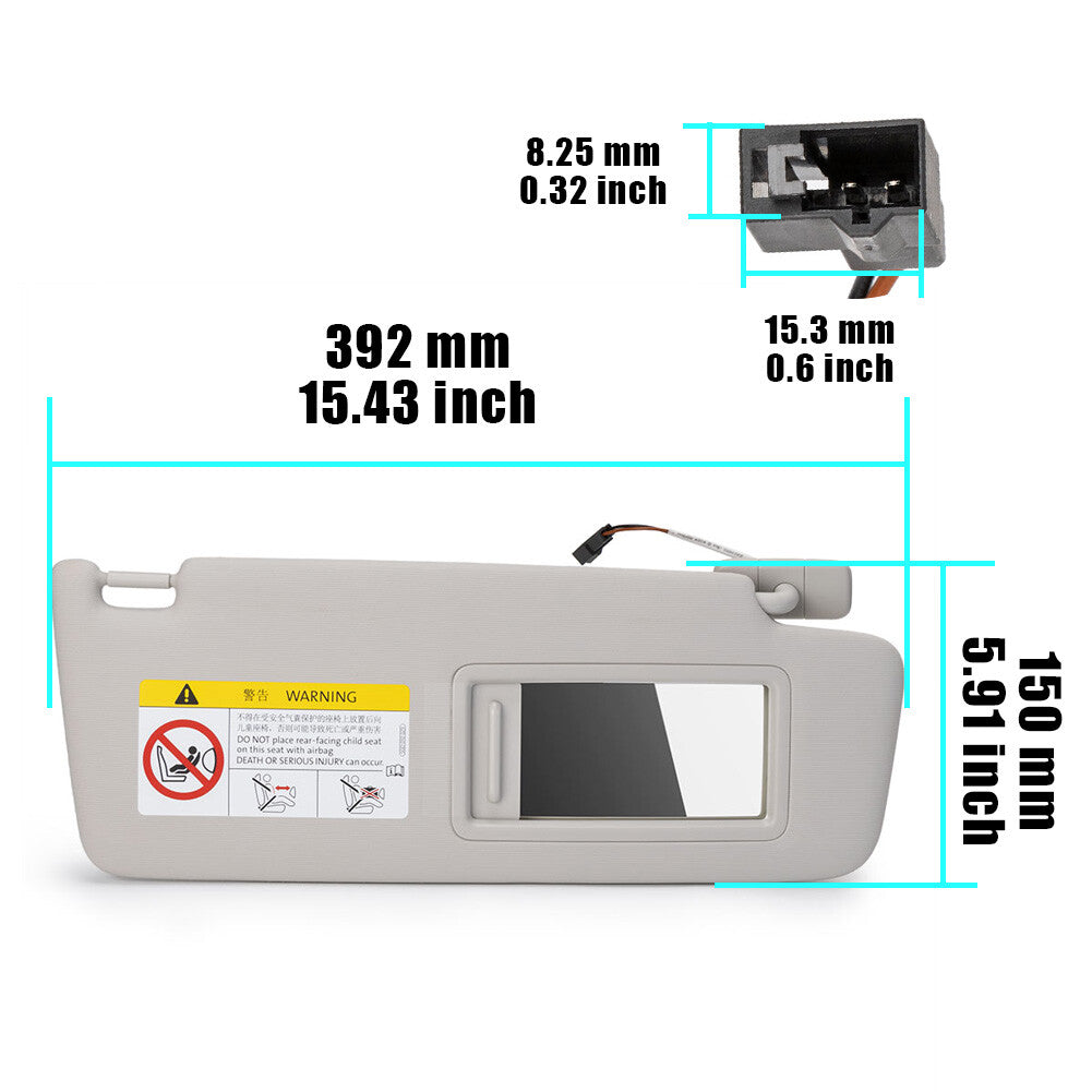 Right Sun Visor for Volkswagen for Jetta SE 1.4L E- for Golf 2019-2020 CC New 5GG857552