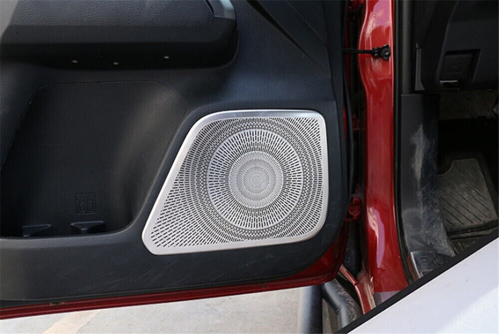 Fit for Toyot@ Tacom@ 2016-22 4Pcs Stainless Steel Silver Door Speaker Net Cover