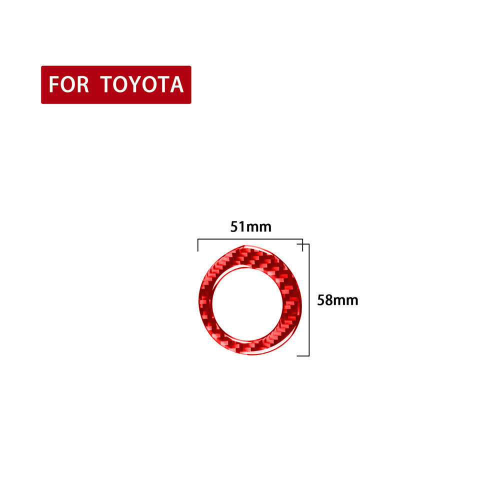 Red Carbon Fiber Start Ignition Switch Key Hole Cover For T@yota for Corolla 2014-18