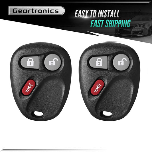 2pc Replacement Fit for Chevrolet Silverado 2003 2004 2005 2006 Remote Car Key Fob