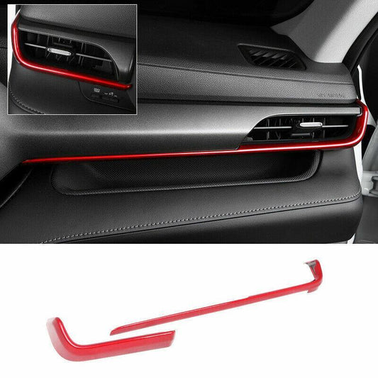 for Toyota Highlander 2020-2022 Red Central Console Dashboard Strip Trim 2pcs