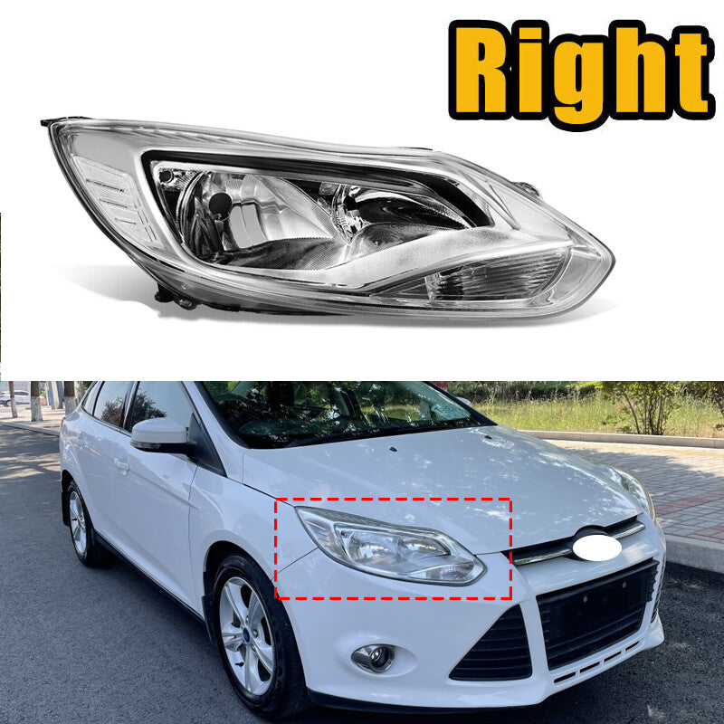 Right For 2012-2014 for Ford Focus Chrome Housing Clear Corner Headlight Headlamps