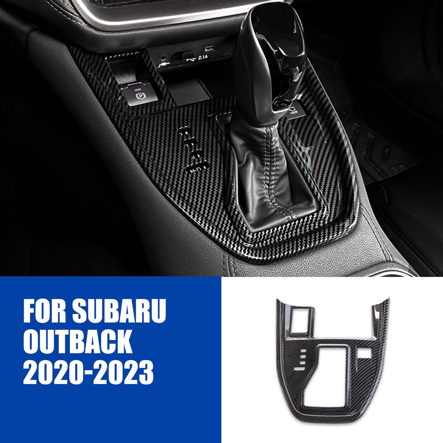 for Subaru Outback 20-22 Carbon Fiber Interior Gear Shift Panel Frame Cover Trim