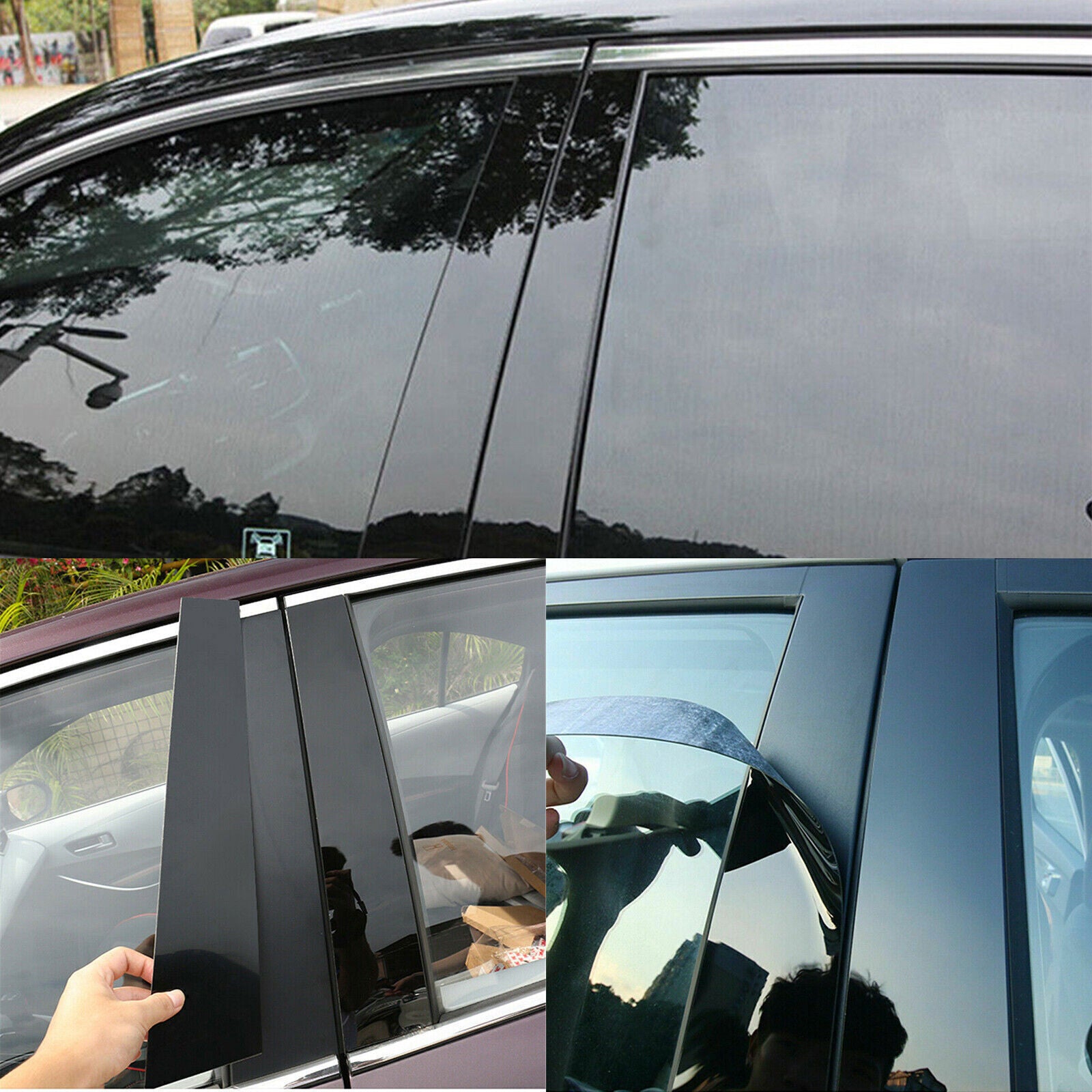 Piano Black Pillar Posts Door Window Molding Strip Trims for VW for Golf MK7 22-2023