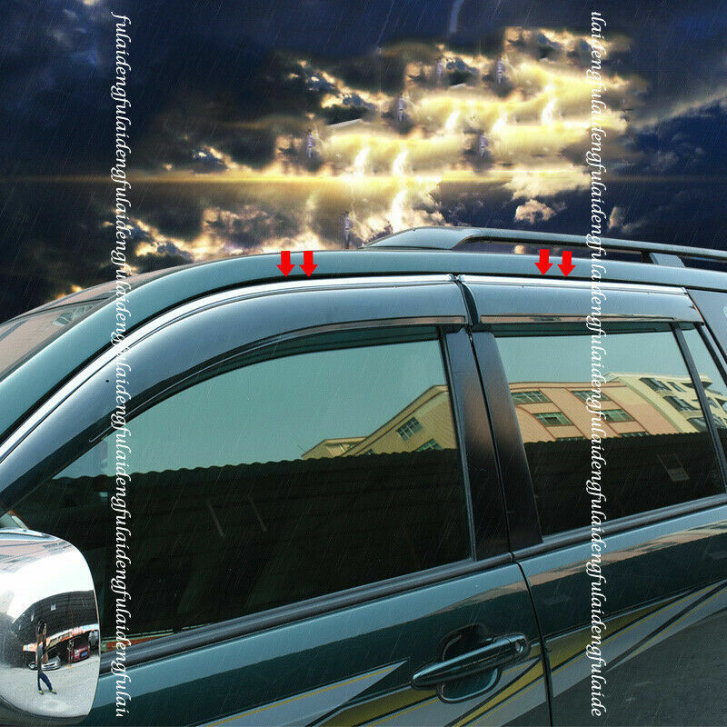 for Toyota Prado 2003-2009 W/Chrome Window Visor Rain Sun Shield Deflector Cover