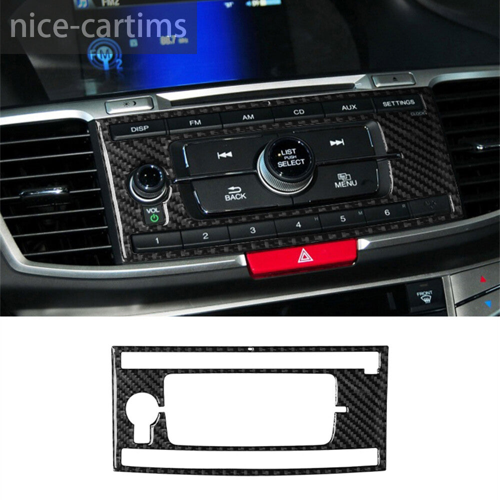 Carbon Fiber Central Console GPS Navigation Panel Cover for Honda Accord 13-17 A