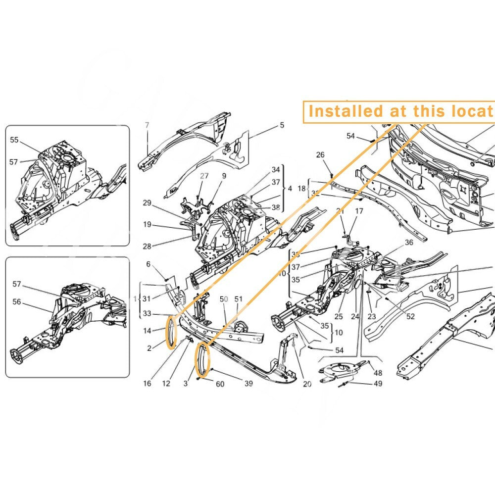 for Maserati Quattroporte M156 front crossbeam, equipment manufacturer: 670004979 670001310